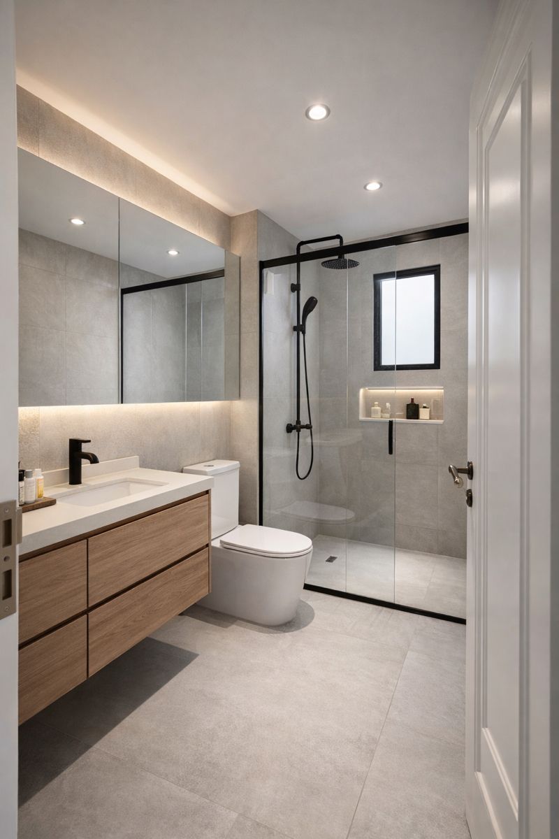 Reforma de baño con ducha de obra en Madrid